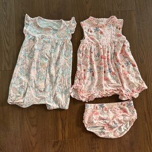 Bundle of Magnetic Me Floral Baby Dress and Romper